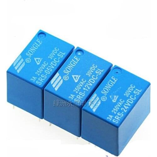 20PCS/Lot SRS-05VDC-SL/SRS-12VDC-SL/SRS-24VDC-SL 5V/12V/24V 3A 250VAC Relay