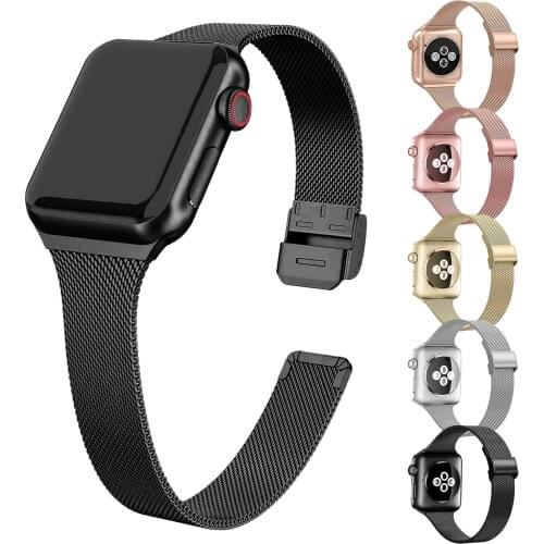 Milanese Loop band for Apple Watch strap iWatch series 1/2/3/4/5 42mm 34mm Bracelet strap for iwatch 6 SE 40mm 38mm watchbands