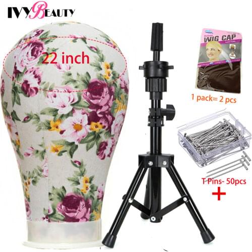 Wig Stand Tripod With Training Mannequin Head Canvas Block Head With Wig Stand Adjustable Tripod Stand Wig Head Stand Holder