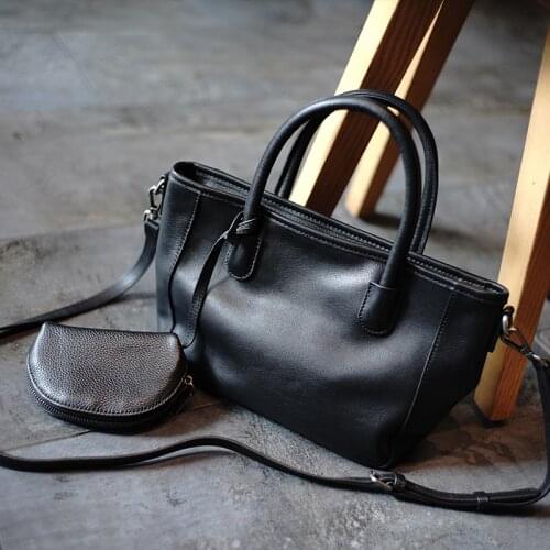 WOONAM Women Fashion Handbag Natural Genuine Top Hide Calf Leather Shopper Tote Bag WB1159