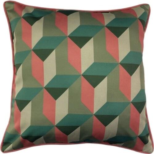 Outdoor Digital Printing Square Pillowcase Waterproof Throw Geometric Piping Cushion Case
