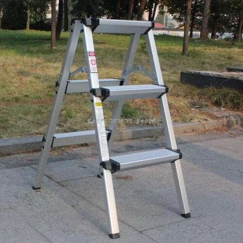 Thickened Household Folding Herringbone 2 Small Ladder 3 Steps Aluminum Alloy Double Side 3 Escalator 4 Climbing Portable Car Wa