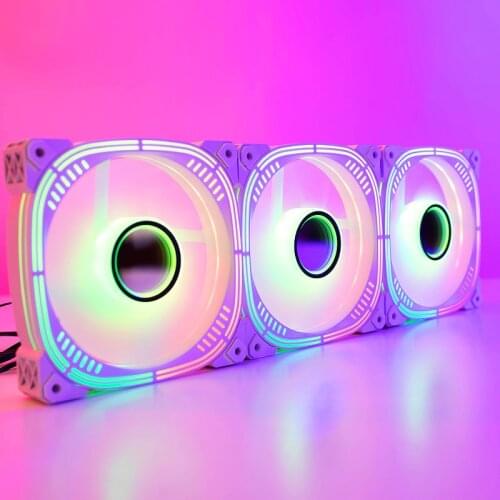 4Pin + 3Pin ARGB Computer Chassis Cooling Fan Aura 12CM Magical Color Mute PWM Temperature Control And Speed Regulation Fan