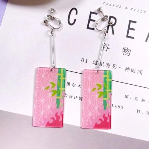 Drop Earrings Anime Acrylic Demon Slayer Kimetsu no Yaiba Blade of Ghost Earings For Women Men Gift Earrings