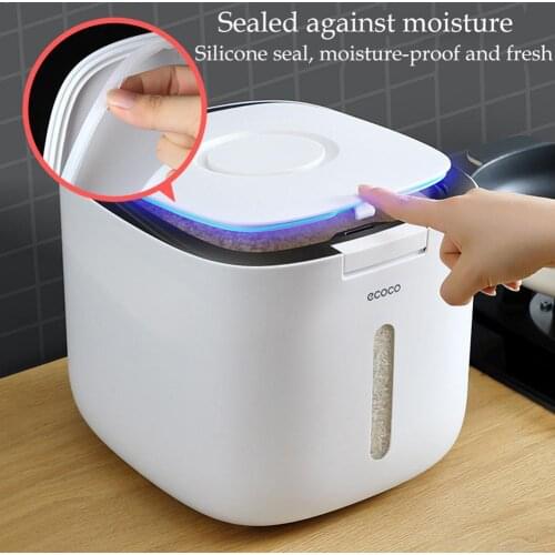 10Kg Kitchen Collection Nano Bucket Insect-Proof Moisture-Proof Rice Household Grain Box Rice Dog Cylinder Sealed Storage F P7M1