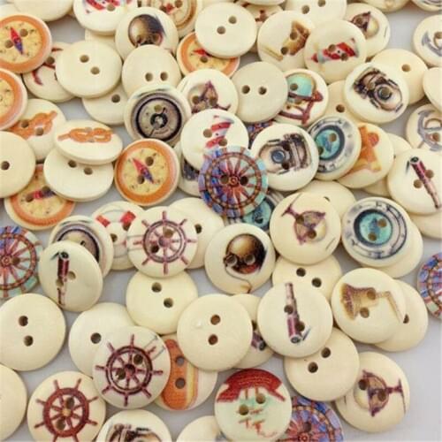 Free Shipping 100pcs Mixed Pattern Wood Buttons Fit Sewing or Scrapbooking 15.0mm WB211