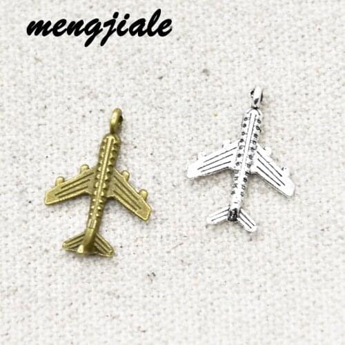 34pcs Hot Sell Metal Vintage Aircraft Charms Pendant Fit Jewelry Makings DIY Handmade Craft