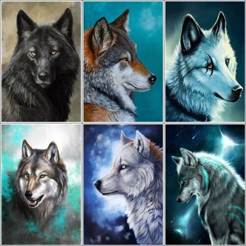 5D Diamond Painting Wolf Diamond Embroidery Mosaic Cross Stitch Square Drill Diamond Painting Full Drill Decoration Painting gx