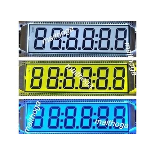100PIN TN Positive 6-Digits Segment LCD Panel 5V White/Yellow Green/Blue Backlight Digital Display Code Time LCD Screen