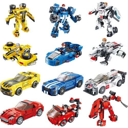 898Pcs Science Technic Educational Building Blocks Toys For Kids Boys 6Years DIY Birthday Gift 661002 3 Changes Car Robot Models