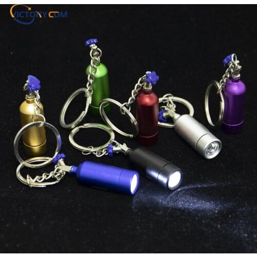 Nitrogen bottle keychain With Light For Nos Turbo JDM Car Style Key Ring Personalized Gifts