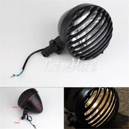 Black Heavy Metal Grill Headlight Fit For Harley Sportster 883 1200 XL 883N Chopper Bobber