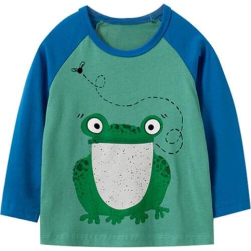 Jumping meters New Arrival Cotton Boys Clothes Cartoon T shirts Fashion Hot Kids Tees for Autumn Spring