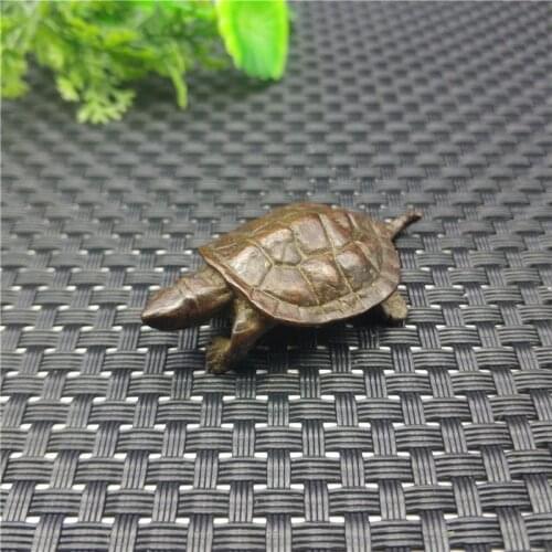 Brass Solid Small Ornament Small Copper Ware Wealth Tortoise Small Turtle Copper Ware Table Decoration Ornament Longevity Turtle