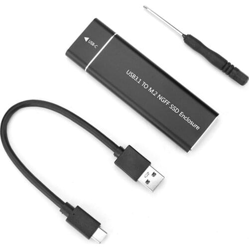 M.2 NGFF to USB 3.1 SSD Enclosure Aluminum USB 3.1 Gen 1 Type C to B Key M.2 SSD 6Gbps External Hard Drive Box For Notbook PC