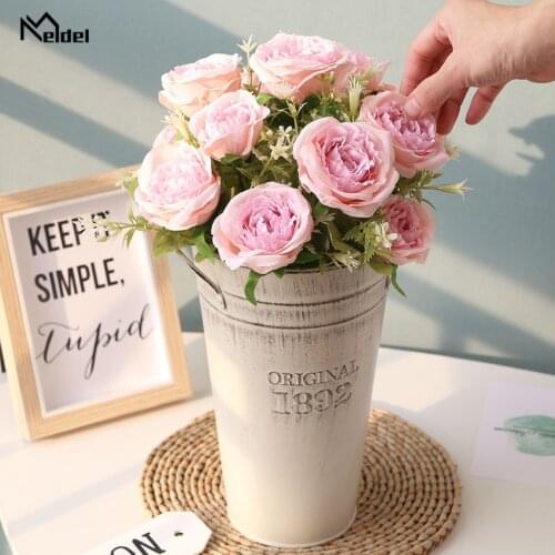 Meldel Wedding Bouquet for Bridesmaids Bride Bridal Bouquet Artificial Roses Wedding Flowers Bridal Bouquet Marriage Accessories