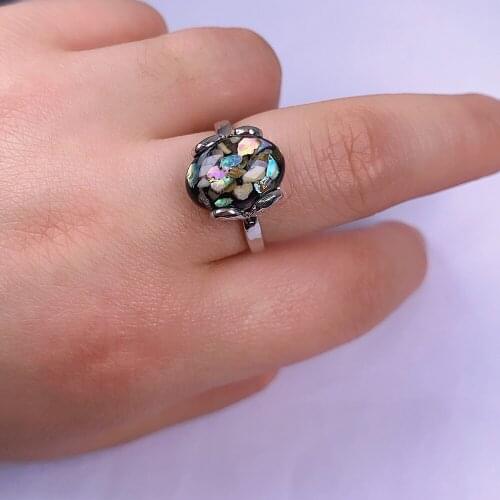 Fashion Resin Rings For Women Natural Stone Mixed Style Rings Jewelry Accessories 20Pcs/Set