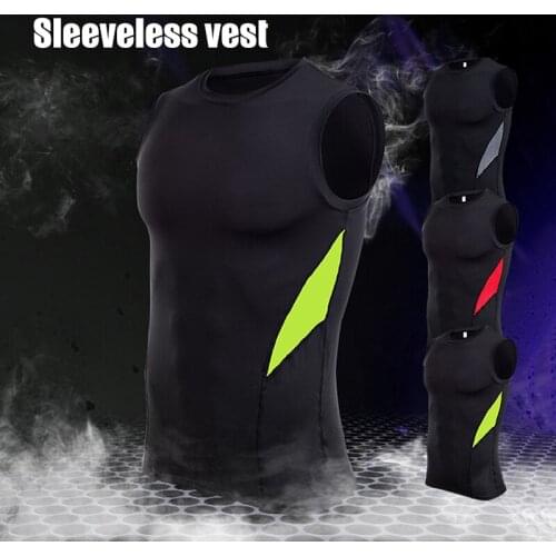 Mens Quick Dry Fitness Vest Sleeveless Sports Compression Tank Tops Breathable for Fitness Workout Cycling Running BHD2