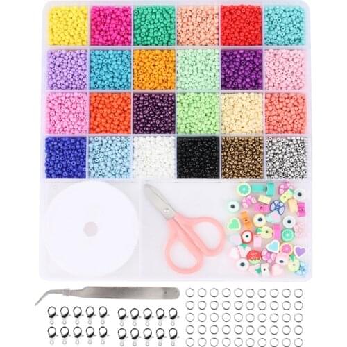 Craft Beads Kit for Bracelets-with Elastic String Cords, for Making Name Bracelets DIY Jewelry Necklaces and Key Chains