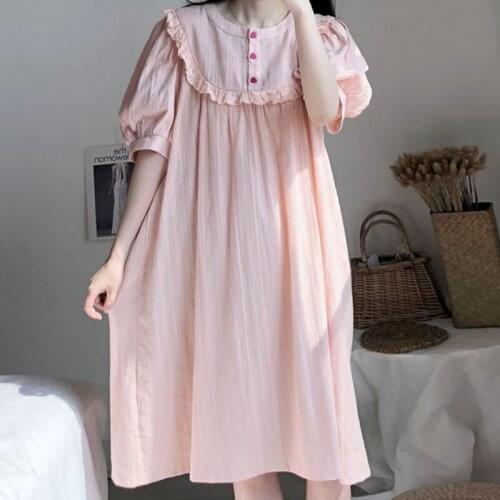 2020 summer new nightdress cotton short-sleeved ins princess style home service sweet cute skirt