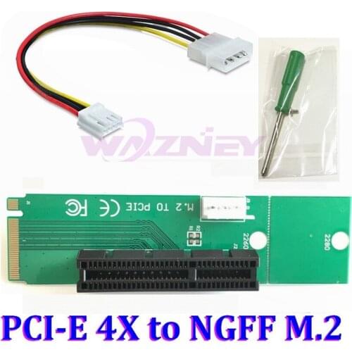PCI Express pci-express PCI-E 4X x4 Female to NGFF M.2 M Male Network Adapter Key Power Cable with Converter Card # R179T# 2280