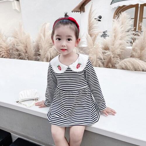 Toddler Girl Dress Striped Pattern Dress For Girl Casual Style Children Dresses Spring Autumn Costume For Girls