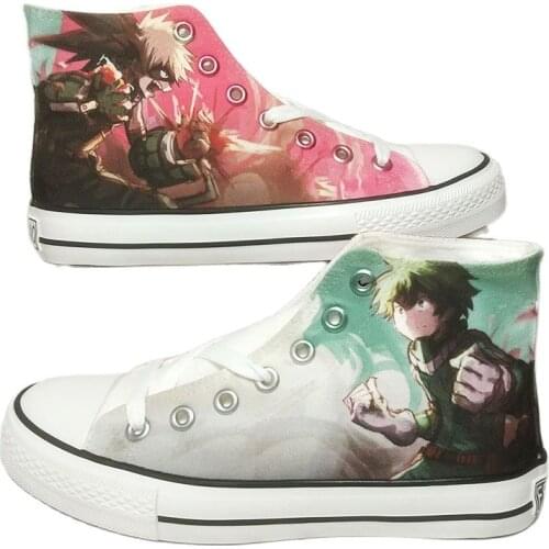 Unisex Anime Cos My Hero Academia Casual Canvas Shoes Sneakers Uniform High Flats Shoes