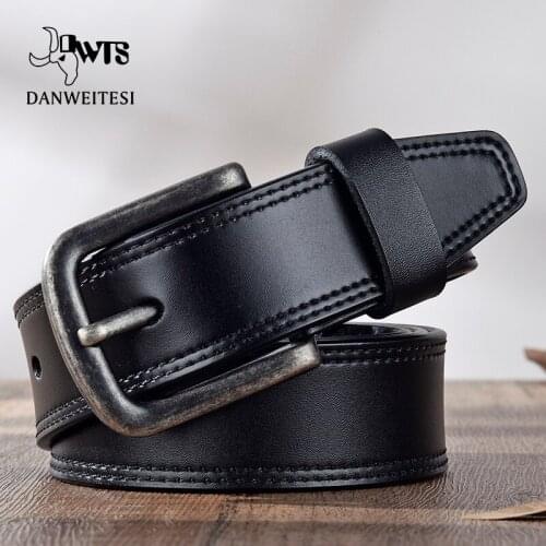 [DWTS]Leather belt men genuine leather belt male strap luxury pin buckle belts casual men belts vintage jeans high quality