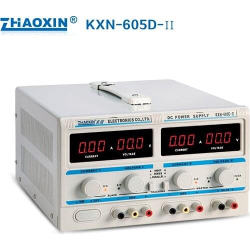 RXN-605D-II Dual Digital DC Power Supply 0-60V / 0-5A Dual Adjustable 0.1V 0.01A C.V. / C.C. automatically switches