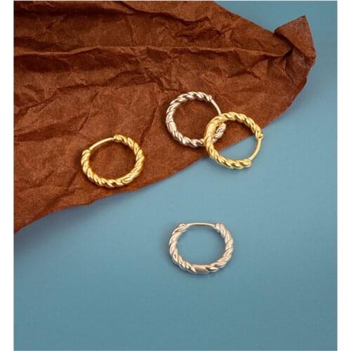 Binmonray 925 Sterling Silver Twist Circle Hoop Earrings Minimalist High Quality Elegant Earrings for Women 2021 Summer Jewelry