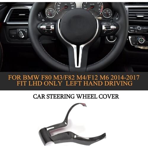 DRY Carbon Car Steering Wheel Cover For BMW F80 M3/F82 M4/F12 M6 2014-2017 Fit LHD Only Left Hand Driving