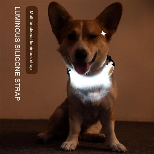 Pet LED Traction Rope Luminous Collar Strap (two CR2032 Button Batteries, Battery Capacity 240mAh) Multi-function