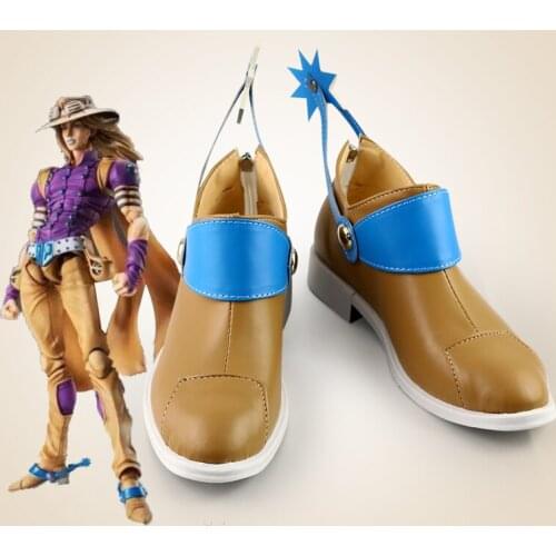 Cosplaydiy JoJos Bizarre Adventure Julius Caesar Zeppeli Cosplay Costume Shoes Adult Leather Shoes L320