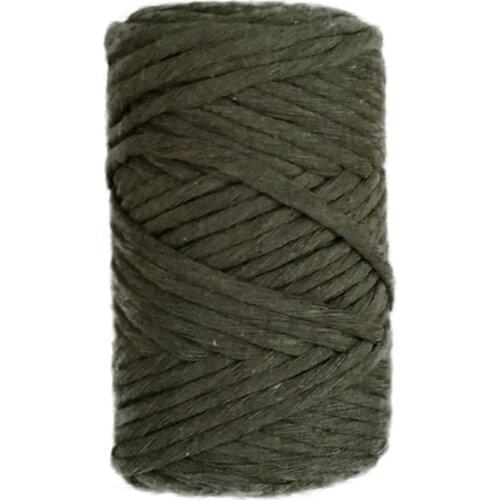 Twisted Cotton Macrame Scanning Floss Khaki Green 250 Gram 100% Cotton 4mm Cord Colorful Braided Solid Core Cord For DIY