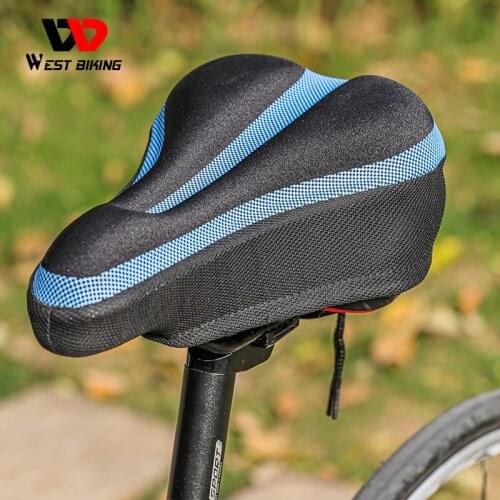 WEST BIKING Bicycle Saddle Cover MTB Bike Seat Cover Thicken Soft Breathable Cushion Bike Saddle Protector Cycling Accessories