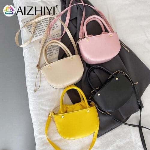Women Drawstring Messenger Bag Fashion Solid Color PU Ladies Top-Handle Girls Brief Womens Casual Messenger Bags