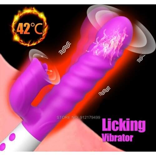 Female Masturbation Dildo Vibrator 18 Sex Toys for Women Tongue Sucking Clitoris Stimulation Vibrating Dildo Adult Vibrators toy