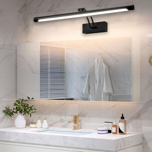 1.Modern Wall Mounted Led Wall Lamp Black And Silver Bathroom Lamp Household Lamps Mirror Front Lamp Waterproof Stainless Steel