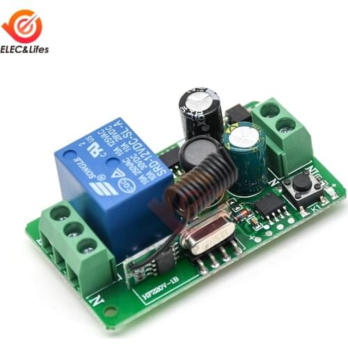 AC 220V 1 channel RF Wireless Transmitter Receiver Relay Module 315MHz 433MHZ Self-locking wireless Remote Control Switch Board