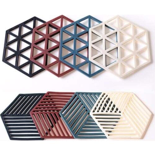200pcs/lot Hexagon Hollow Cup Mat Soft Anti Slip Heat Insulated Pad Home Hot Drink Holder Table Home Decoration Wholesale