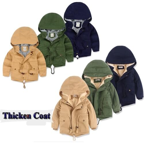 2020 Coat Warm Boys Outerwear Jackets Coat Girls Clothing Hooded Clothes Autumn Winter Thicken Toddler Boys Warm Coat Clothes