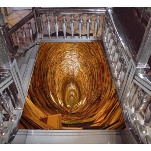 Customize 3D stereoscopic floor grid stairs custom plastic flooring rolls waterproof self-adhesive wear 3d flooring wallpaper