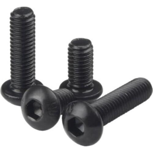 50PCS 20PCS 10PCS ISO7380 M2 M2.5 M3 M4 M5 M6 black Round Head Screws Mushroom Hexagon Socket Button Head Screw