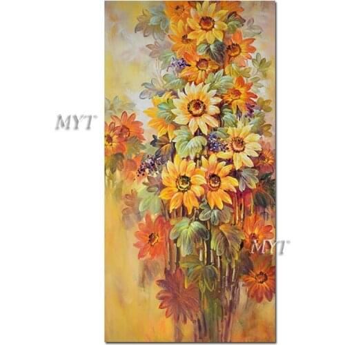 Sunflower Art New Arrival Abstract 100% Hand Painted Canvas Flower Oil Painting Modern Living Room Decoration Canvas Wall Art