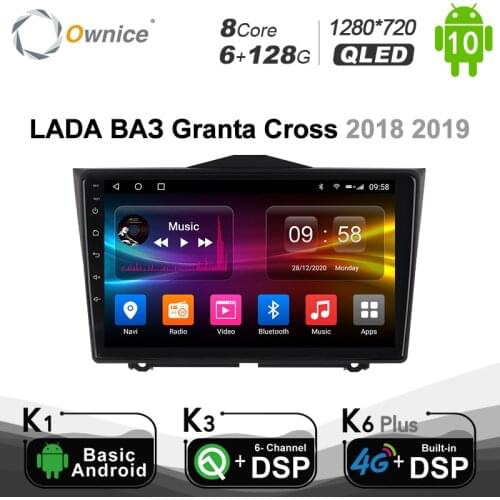 Ownice Carplay PX6 6G+128G Android 10.0 Car Radio For LADA Granta Cross 2018 2019 2020 Auto Multimedia 1280*720 Navigation GPS
