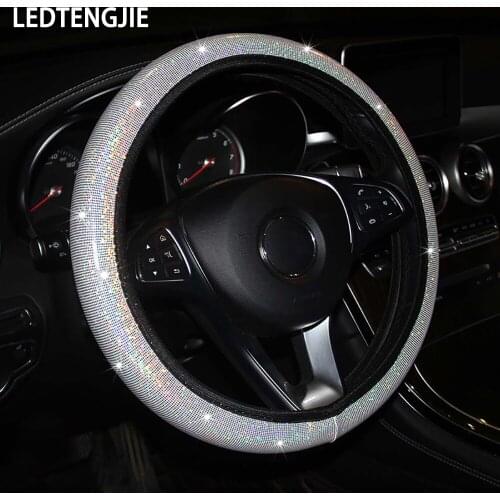 LEDTENGJIE Car Steering Wheel Cover Color Bronzing Without Inner Ring Elastic Band Non-slip Durable Fashion Essential