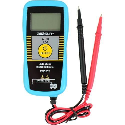 ALL SUN EM3252 Auto Ranging Digital Multimeter Pocket 7-Modes Voltage Resistance Frequency Capacitance Continuity Tester