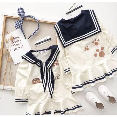 Tonytaobaby Lolita Style Sailor Collar Autumn Dress New Kids Children Dress Girls Long Sleeve