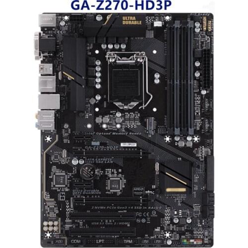 For Gigabyte GA-Z270-HD3P Motherboard LGA 1151 Z270 Used Desktop Mainboard M.2 nvme PCI-E X16