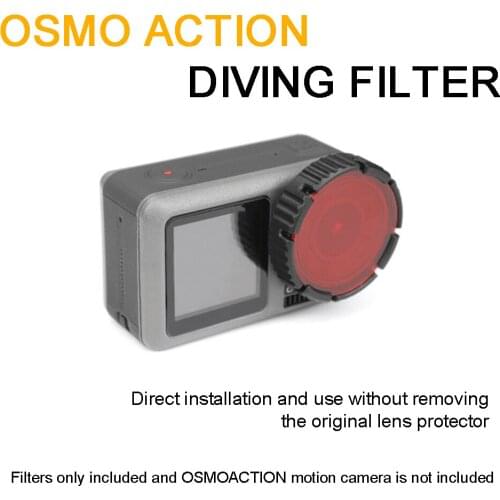 Diving Filter Optical Glass Red Lens Filter Camera Accessories For DJI OSMO Action Sport Camera Equipment Light Strainer